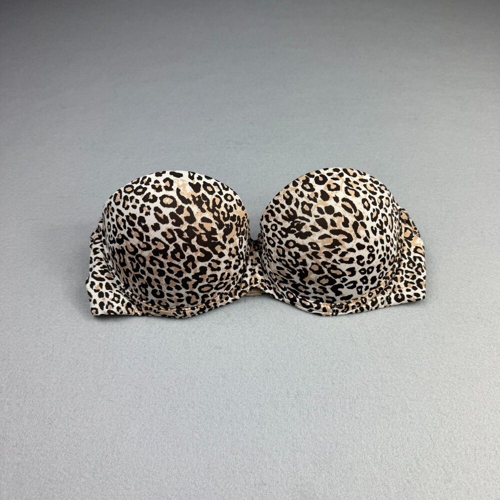 Wonderbra Y2K Leopard Cheetah Print Strapless Push Up Bra 36B Animal Print